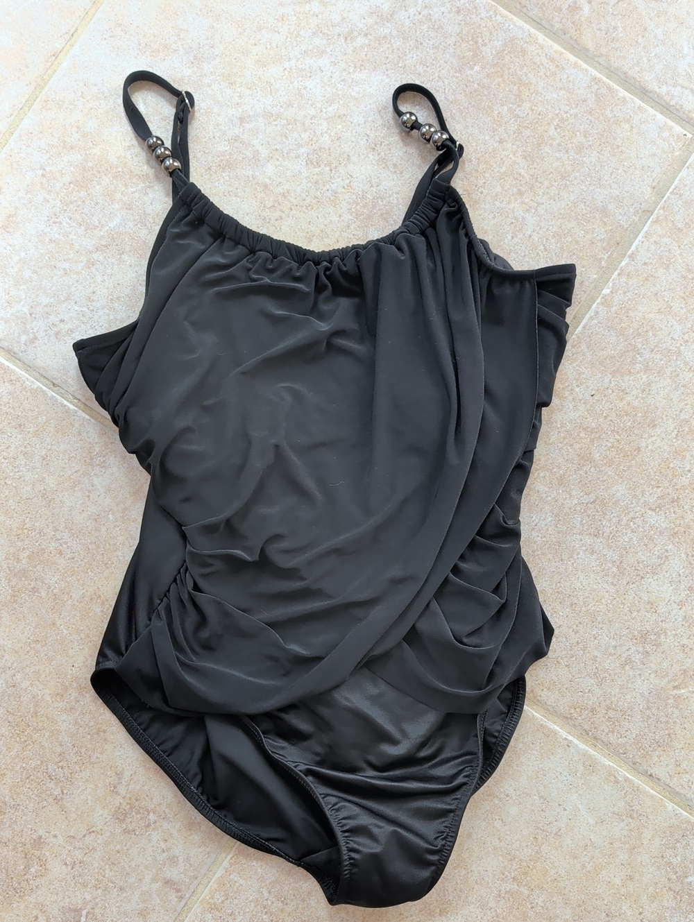 Magicsuit Womens  Black Silver One-Piece Drape